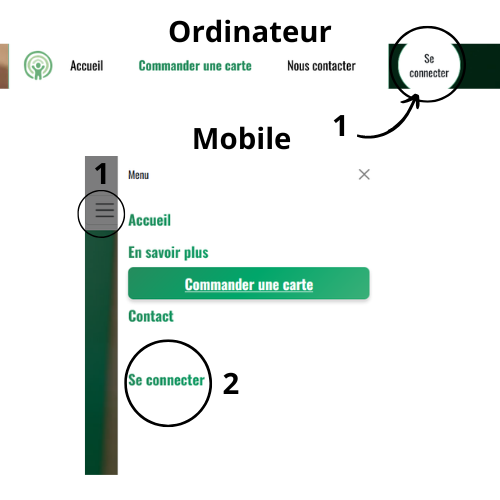Connexion sur mobile et ordinateur